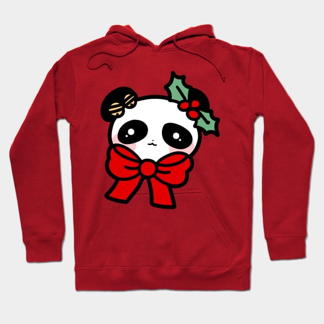 Christmas Panda Face Hoodie by saradaboru